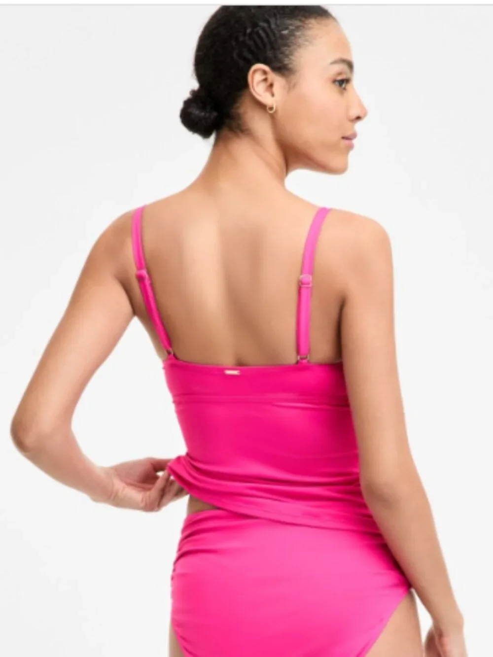 Anne Cole Women's Surplice Underwire Tankini Top Pink Size 34DD/36D 11887